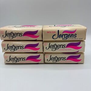 Jergens Soap Bath Bar Lotion-Mild Vintage Lot of 6 NEW 4.75oz Ivory/Pink NOS VTG